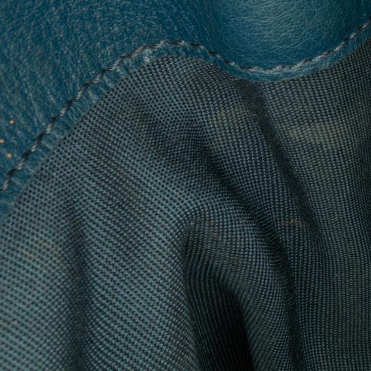 Pre Owned Chanel Blue CC Chevron Calfskin Statement Shopping Tote