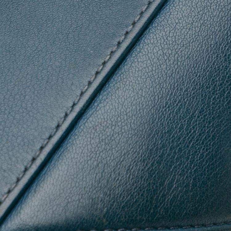 Pre Owned Chanel Blue CC Chevron Calfskin Statement Shopping Tote