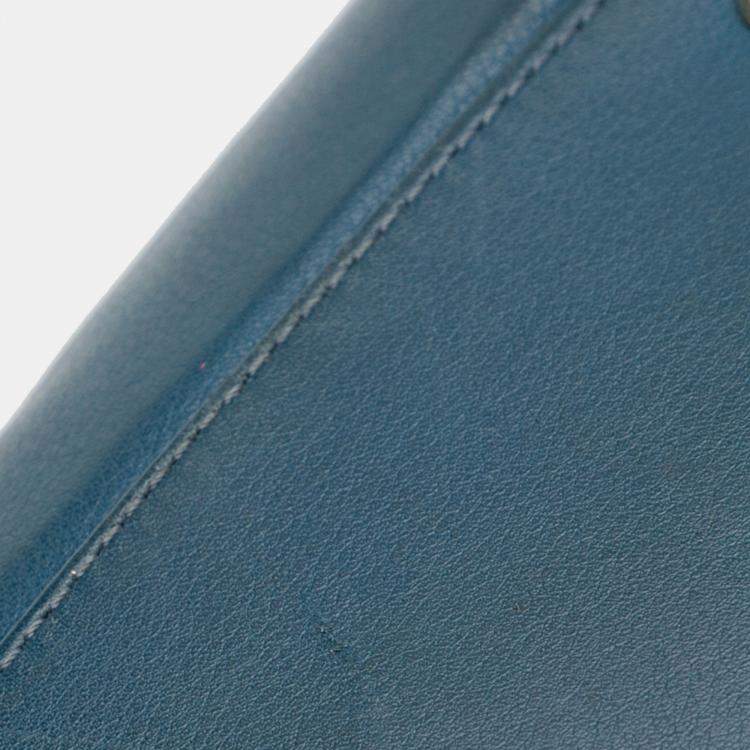 Pre Owned Chanel Blue CC Chevron Calfskin Statement Shopping Tote