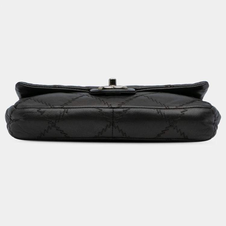 Pre Owned Chanel Black CC Quilted Calfskin Ultimate Stitch Flap