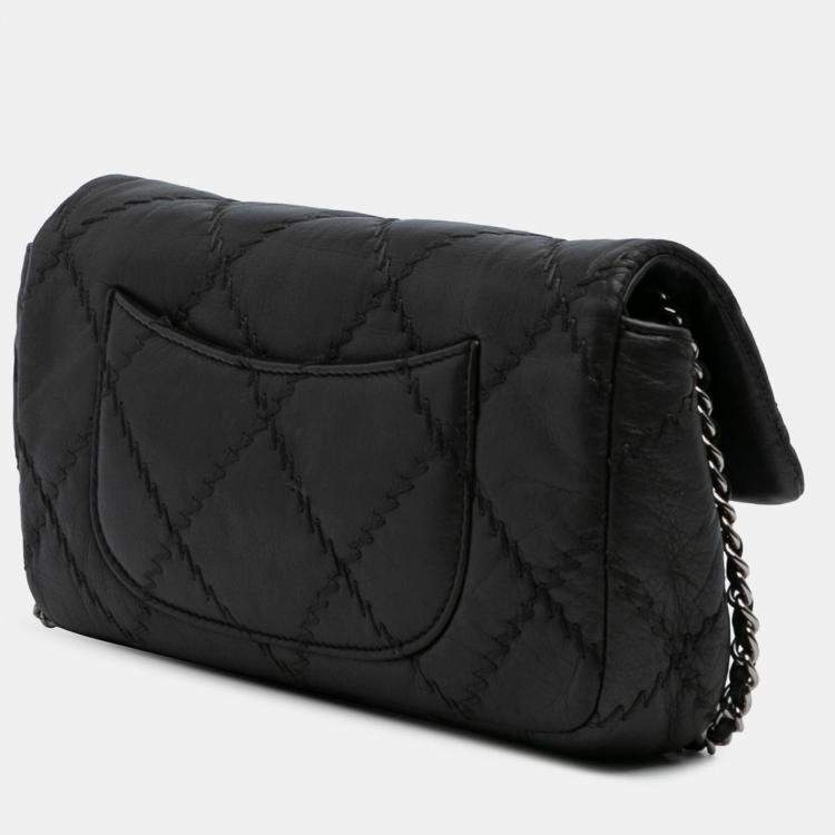 Pre Owned Chanel Black CC Quilted Calfskin Ultimate Stitch Flap