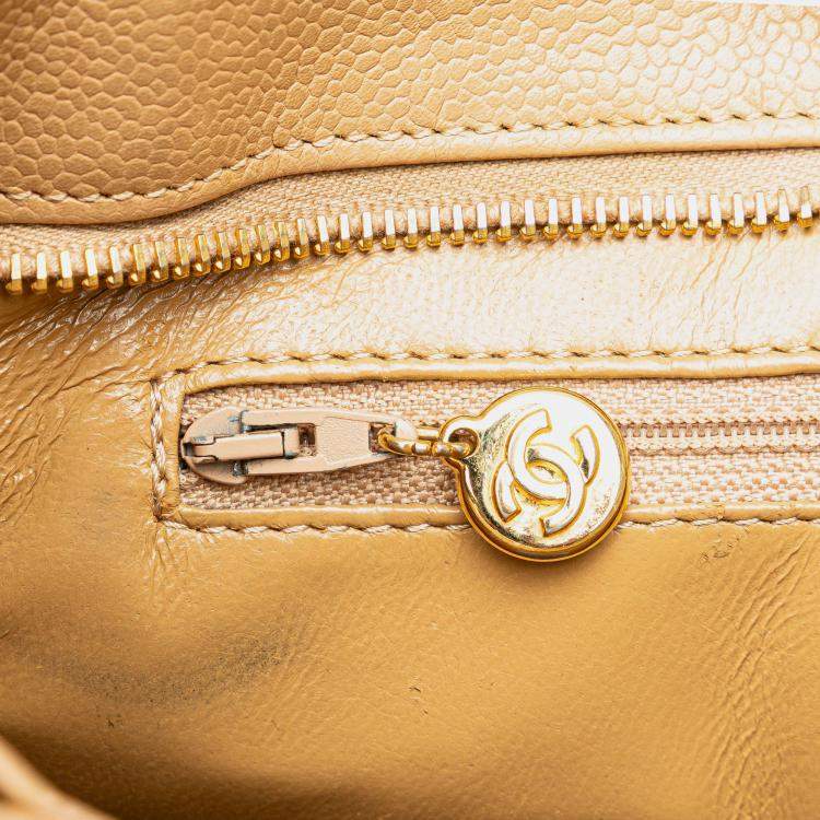 Pre Owned Chanel Brown Caviar Medallion Tote
