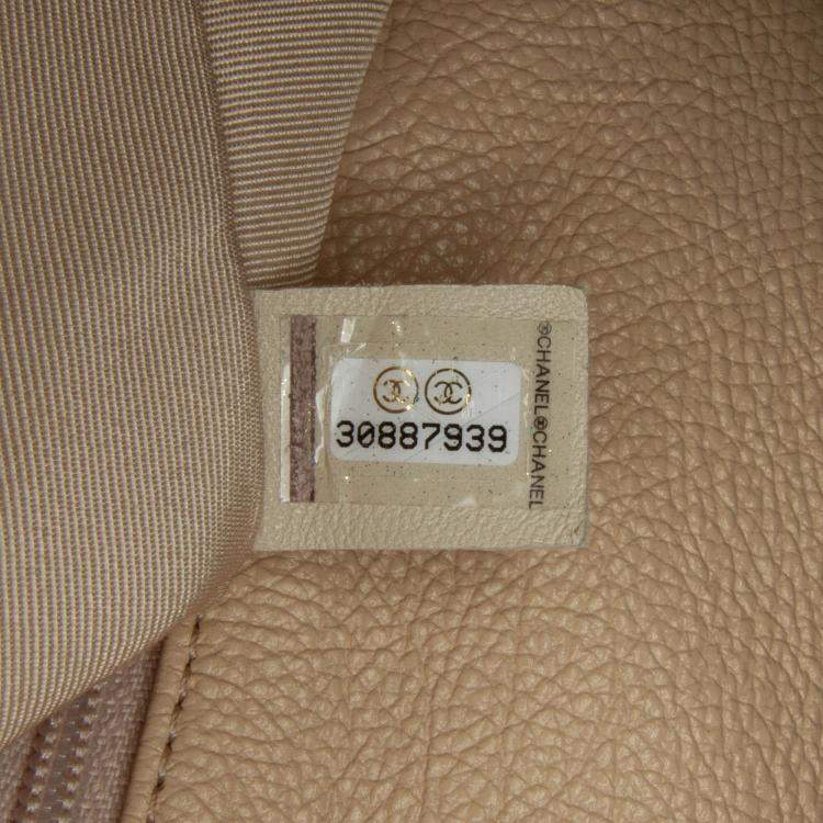 Pre Owned Chanel Beige Medium Crochet Calfskin 19 Flap