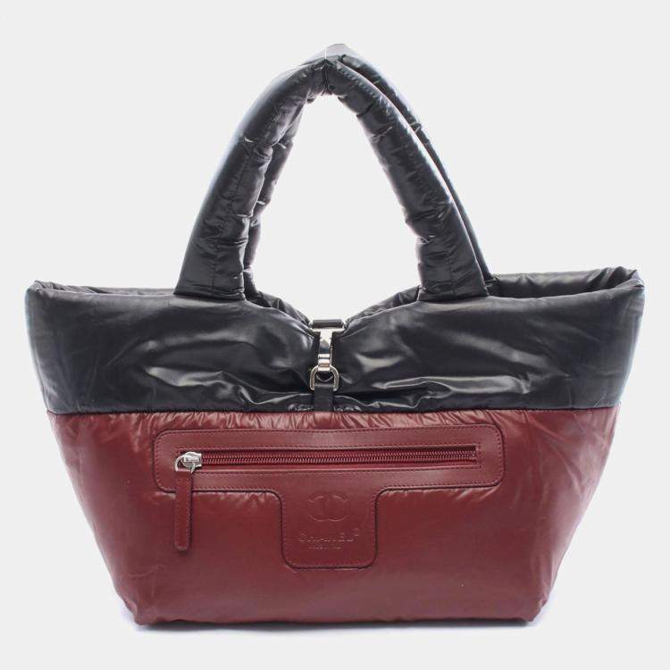 Pre Owned Chanel Coco Cocoon PM Black Nylon Tote Bag