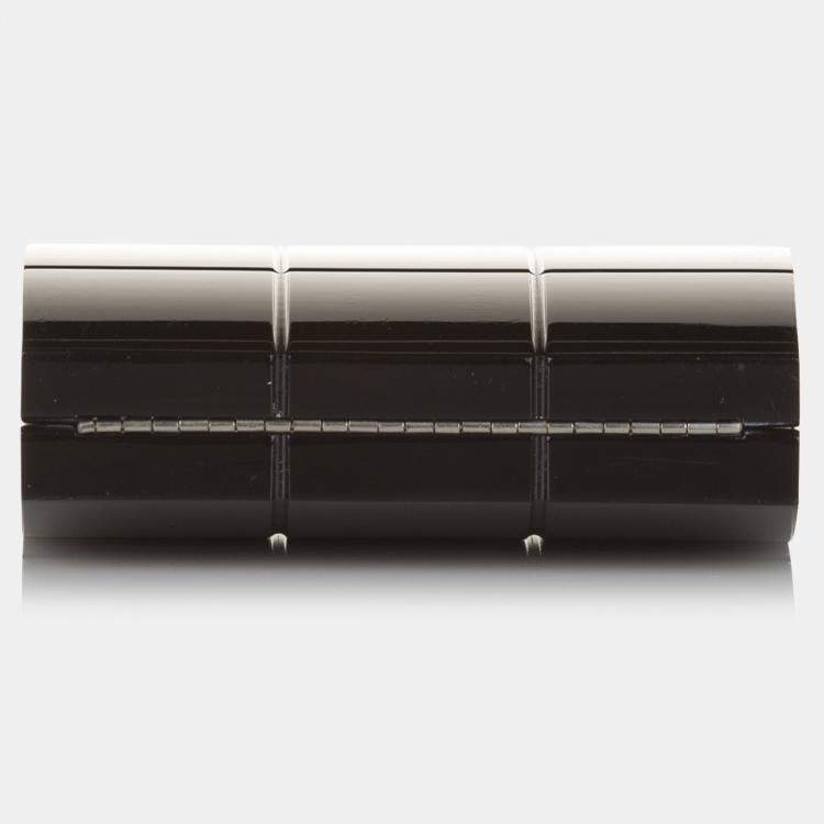 Pre Owned Chanel Black Choco Bar Lucite Perspex Clutch
