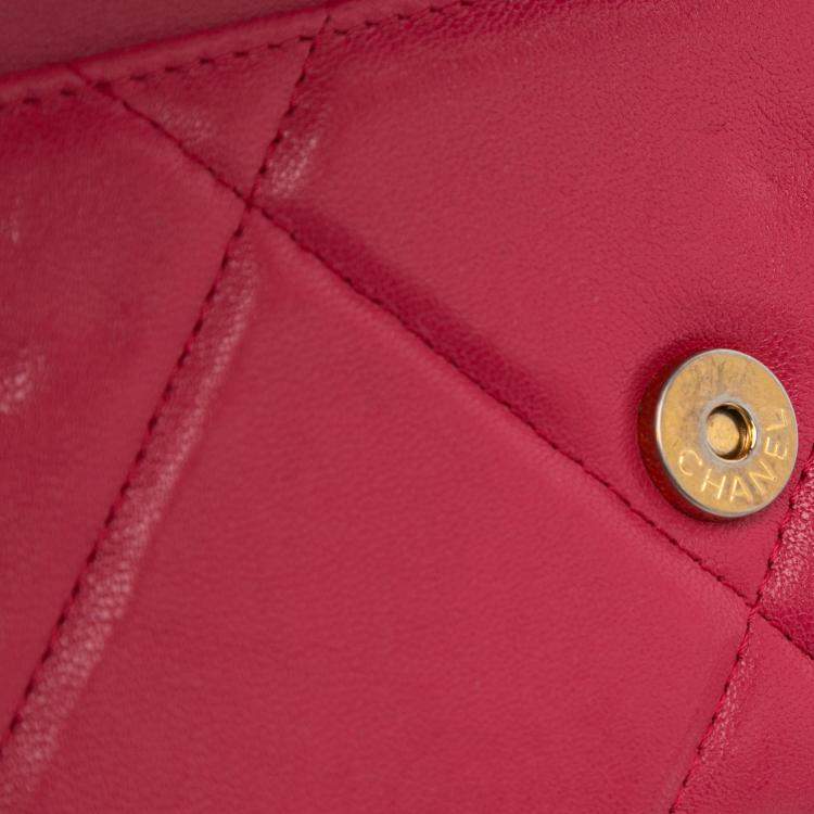 Pre Owned Chanel Pink Quilted Lambskin 19 Wallet on Chain