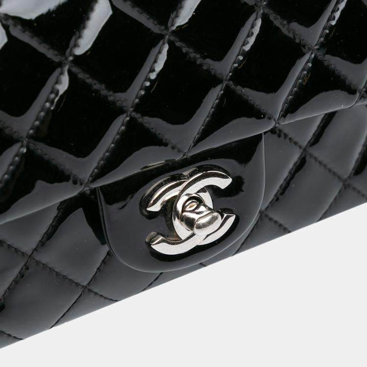 Pre Owned Chanel Black Mini Rectangular Classic Patent Single Flap