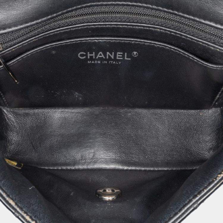 Pre Owned Chanel Black Mini Rectangular Classic Patent Single Flap