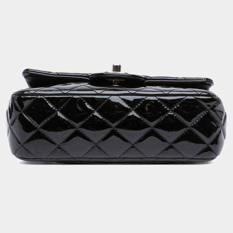 Pre Owned Chanel Black Mini Rectangular Classic Patent Single Flap