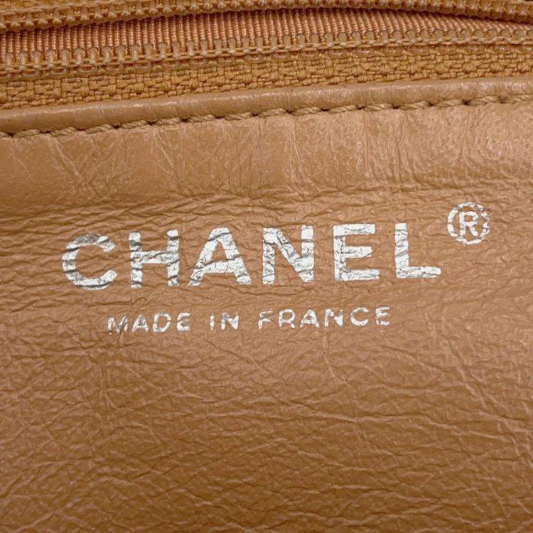 Pre Owned Chanel Cc Logo Chain shoulder Bag Brown Lambskin