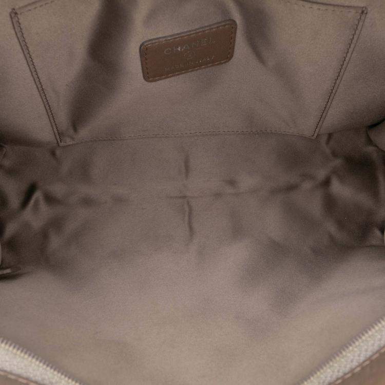 Pre Owned Chanel Brown Embossed Lambskin Lucky Symbols Pochette