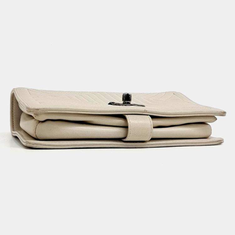 Pre Owned Chanel Beige Leather WOC Mini Crossbody Bag