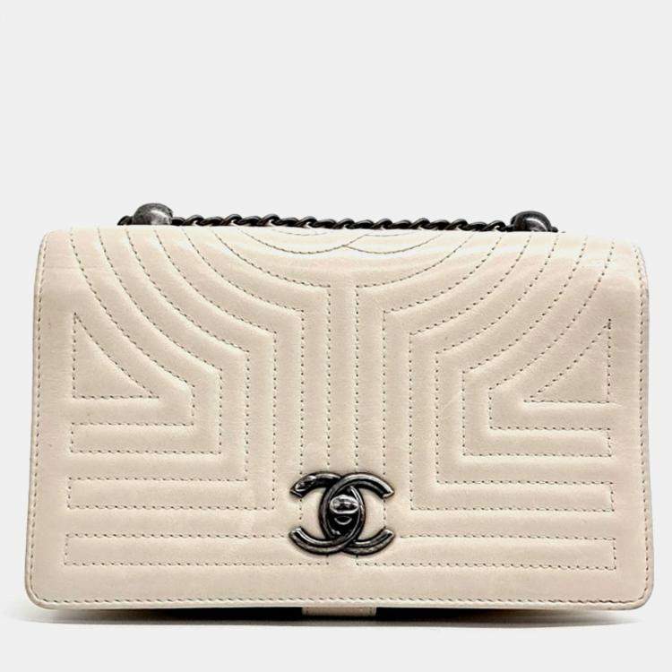 Pre Owned Chanel Beige Leather WOC Mini Crossbody Bag