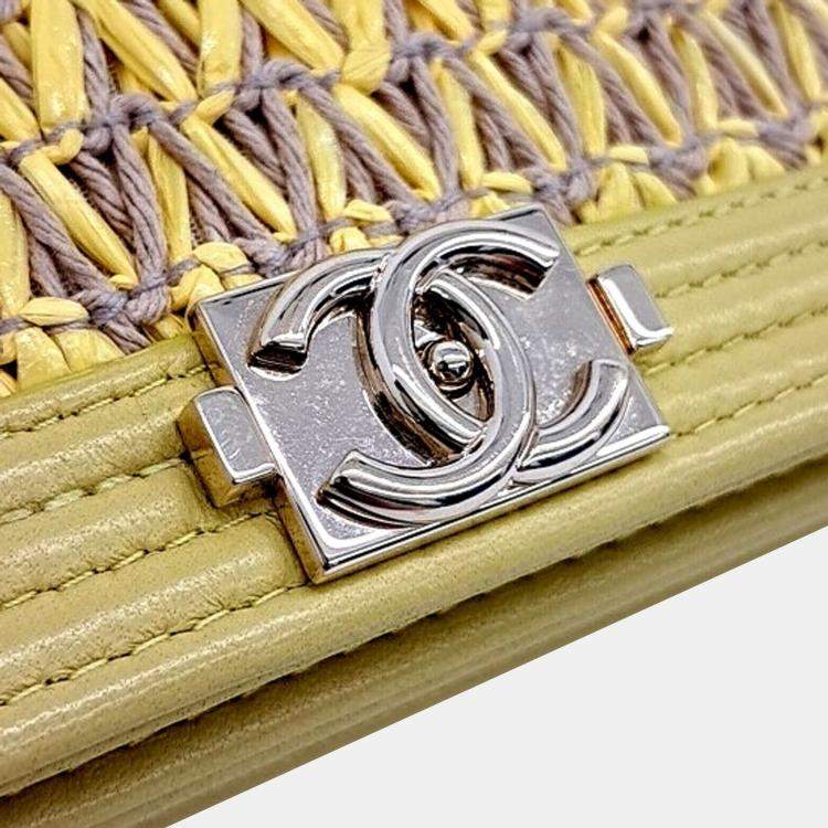 Pre Owned Chanel Yellow Leather Boy WOC Mini Crossbody Bag