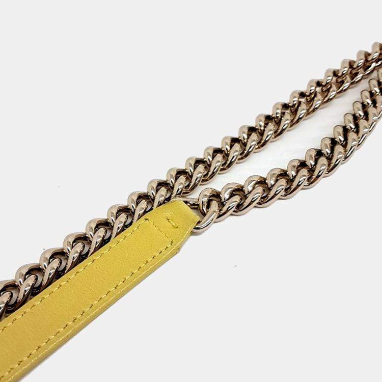 Pre Owned Chanel Yellow Leather Boy WOC Mini Crossbody Bag