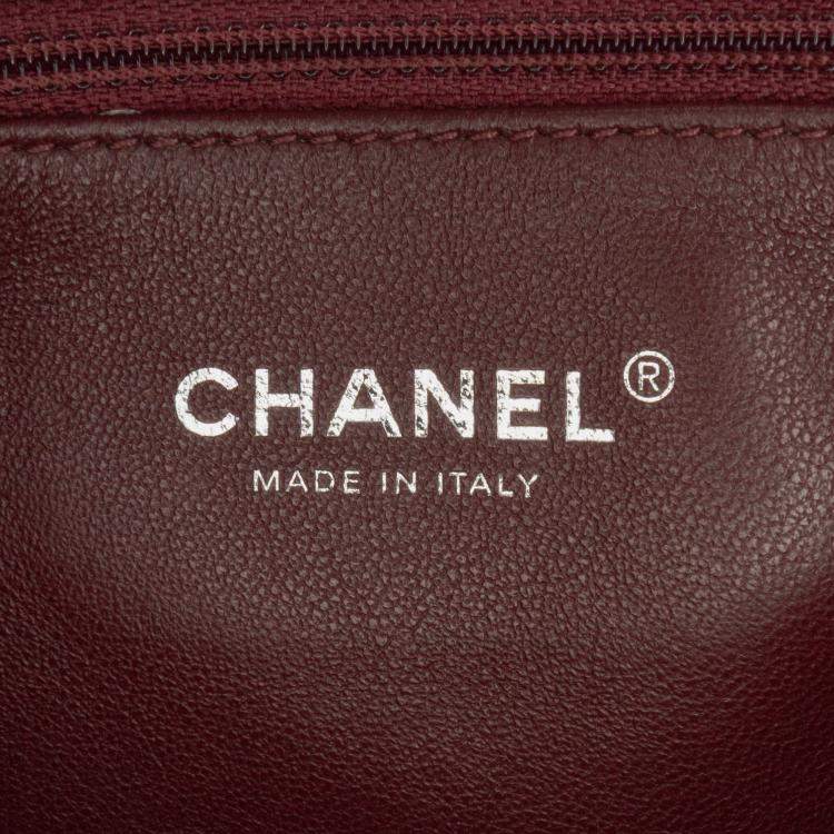 Pre Owned Chanel Silver Small Metallic Caviar CC Filigree Flap