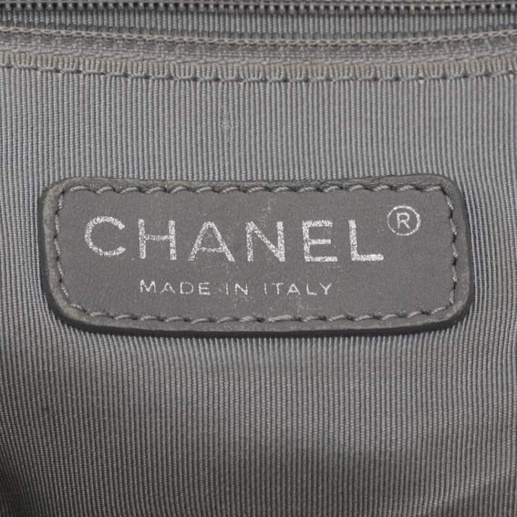 Pre Owned Chanel Black Quilted Glazed Leather Portobello Tote 