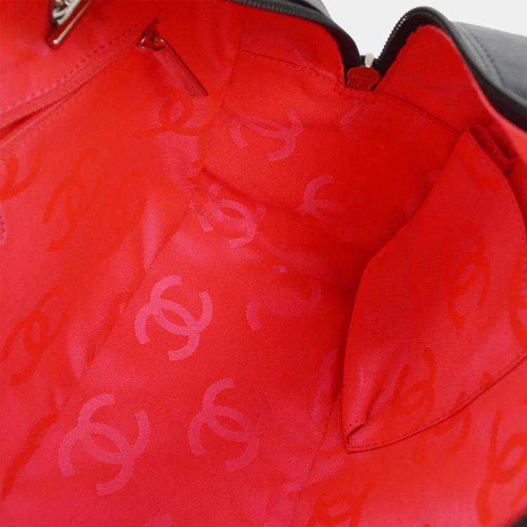 Pre Owned Chanel Black Calfskin Cambon Ligne Bowling Bag