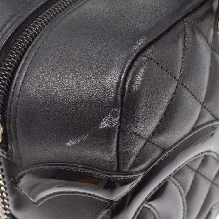 Pre Owned Chanel Black Calfskin Cambon Ligne Bowling Bag