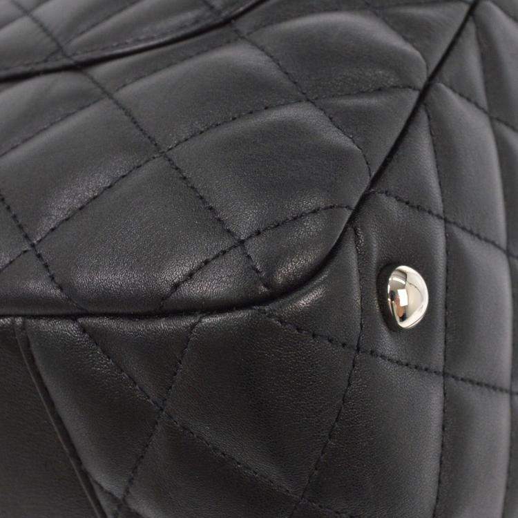 Pre Owned Chanel Black Calfskin Cambon Ligne Bowling Bag