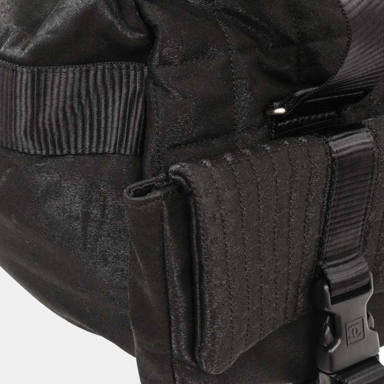 Pre Owned Chanel Black Nylon Sport Line Gym Bag