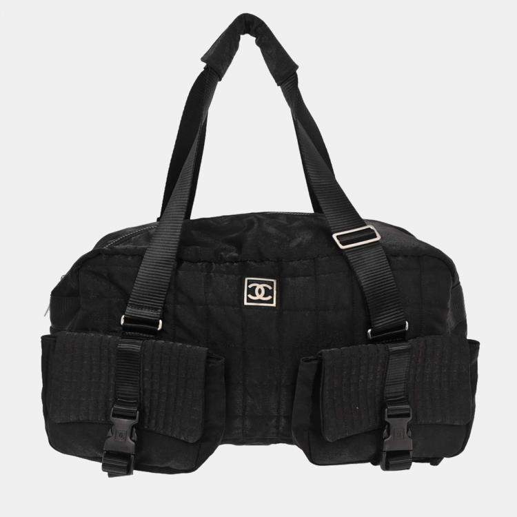 Pre Owned Chanel Black Nylon Sport Line Gym Bag