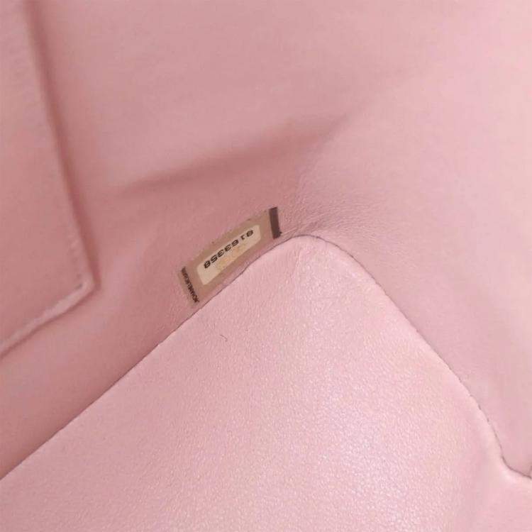 Pre Owned Chanel Pink Calfskin Medallion Tote Handbag