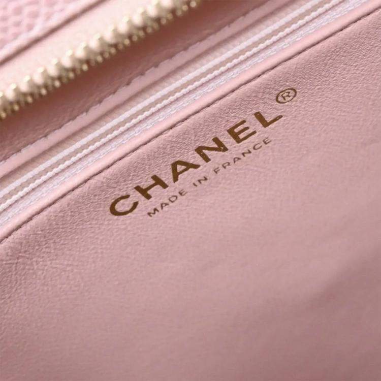 Pre Owned Chanel Pink Calfskin Medallion Tote Handbag