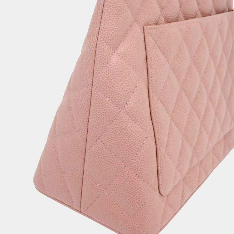 Pre Owned Chanel Pink Calfskin Medallion Tote Handbag