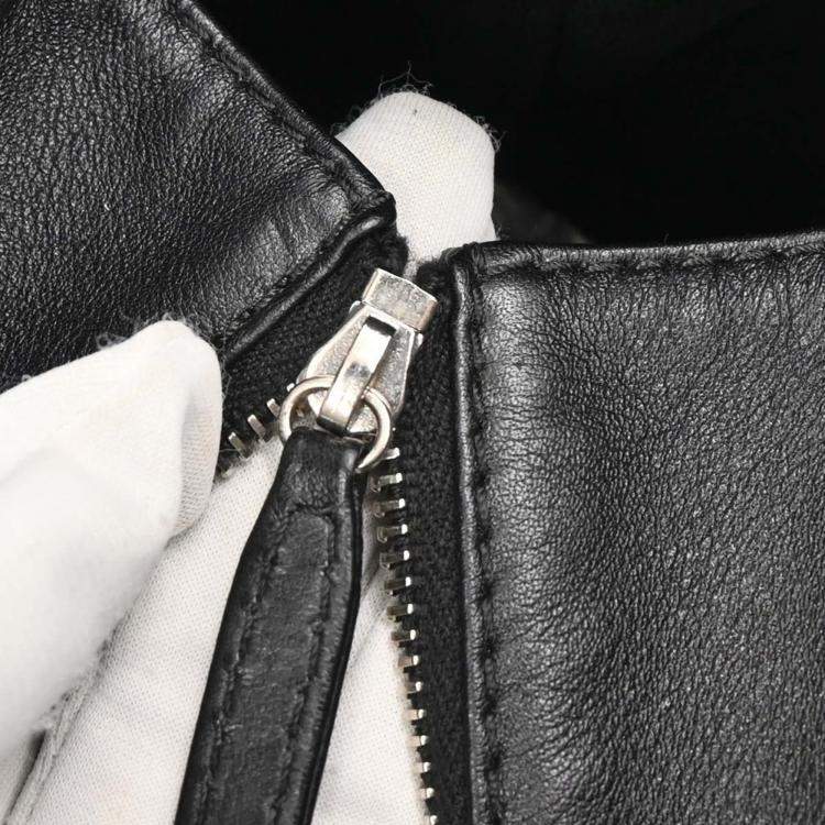 Pre Owned Chanel Black Calfskin Shoulder Tote Bag