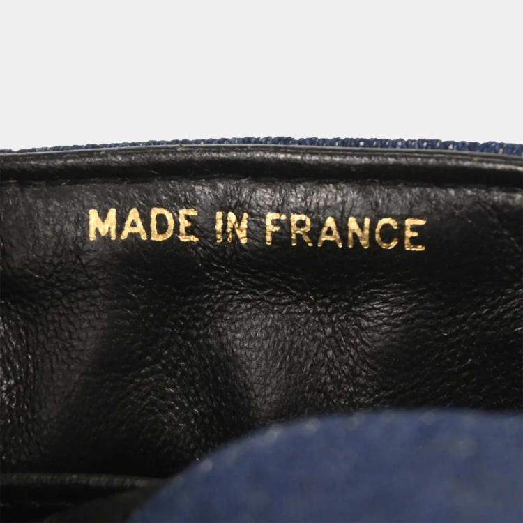 Pre Owned Chanel Blue Denim Straight Flap Shoulder Bag