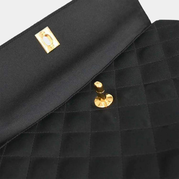Pre Owned Chanel Black Satin Handbag