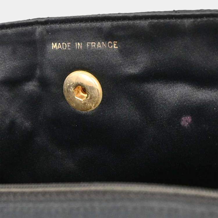 Pre Owned Chanel Black Satin Handbag
