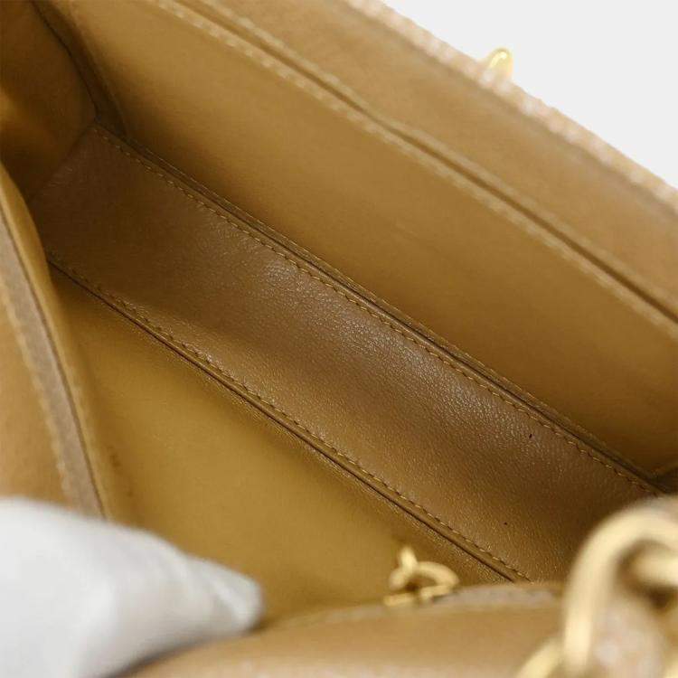 Pre Owned Chanel Beige Calfskin Handbag