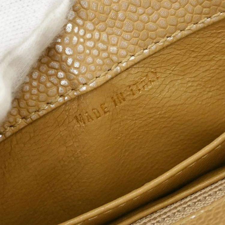 Pre Owned Chanel Beige Calfskin Handbag