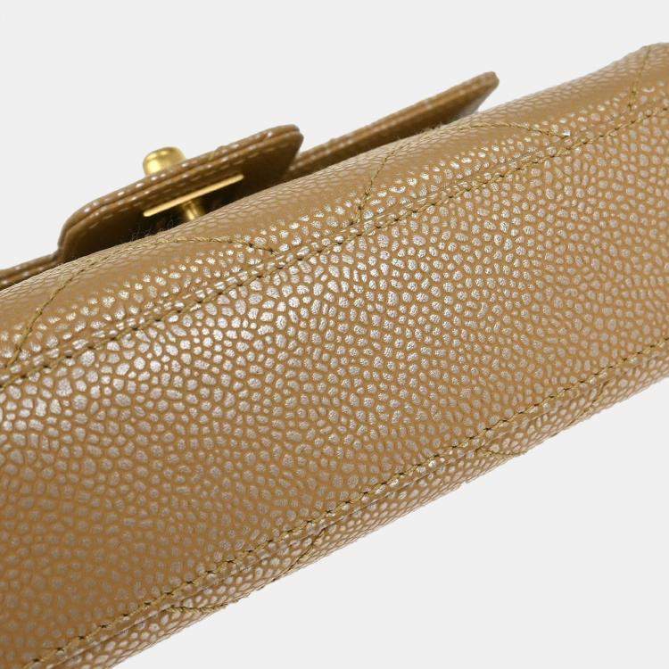 Pre Owned Chanel Beige Calfskin Handbag