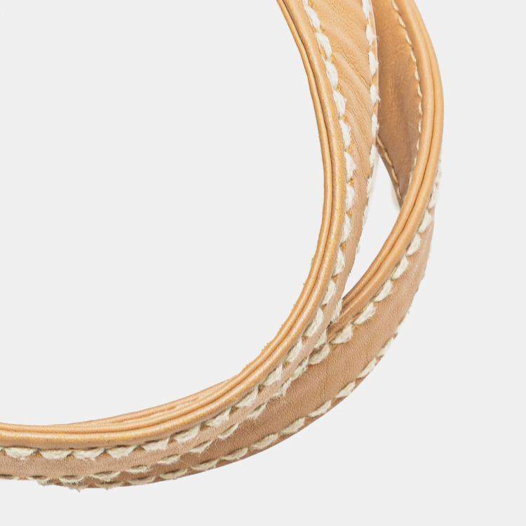 Pre Owned Chanel Brown Small CC Calfskin Wild Stitch Tote