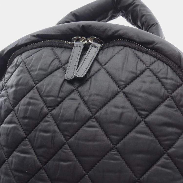 Pre Owned Chanel Black Quilted Nylon Coco Cocoon Backpack