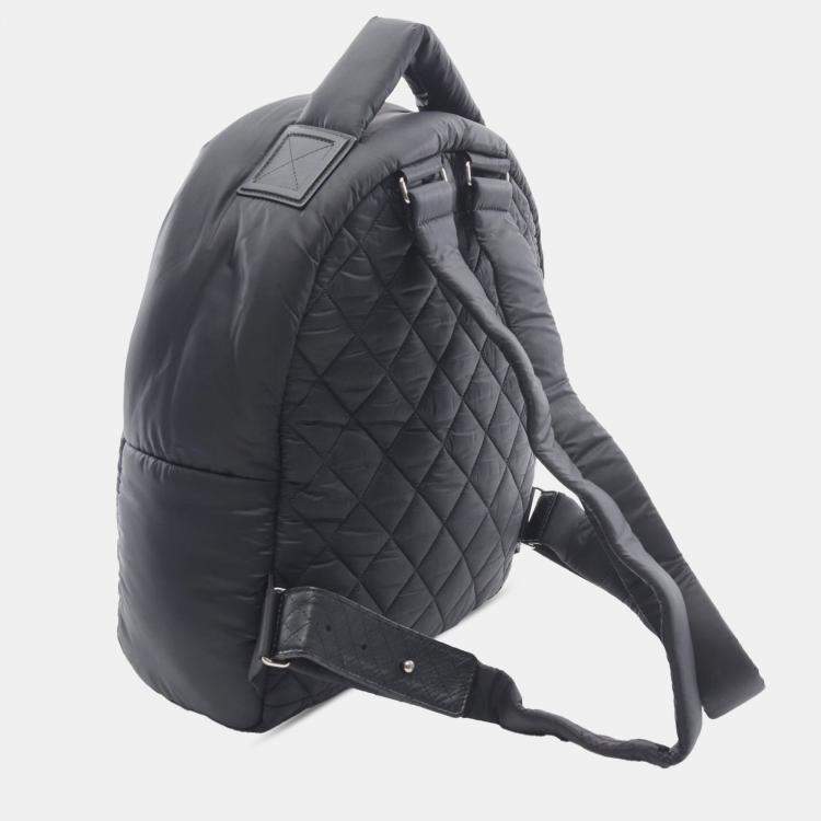 Pre Owned Chanel Black Quilted Nylon Coco Cocoon Backpack