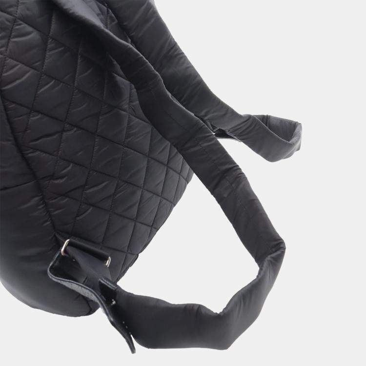 Pre Owned Chanel Black Quilted Nylon Coco Cocoon Backpack