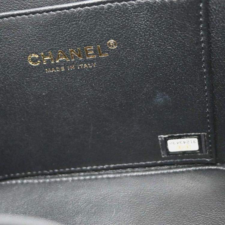 Pre Owned Chanel Black Calfskin Vanity 2way Handbag