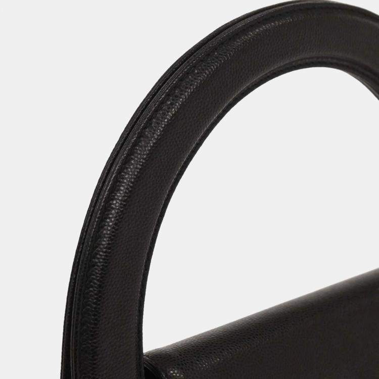Pre Owned Chanel Black Calfskin Handbag