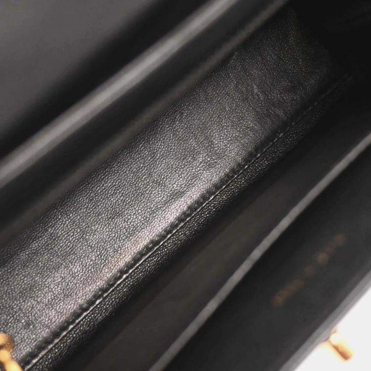 Pre Owned Chanel Black Calfskin Handbag
