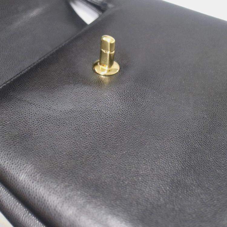Pre Owned Chanel Black Calfskin Handbag