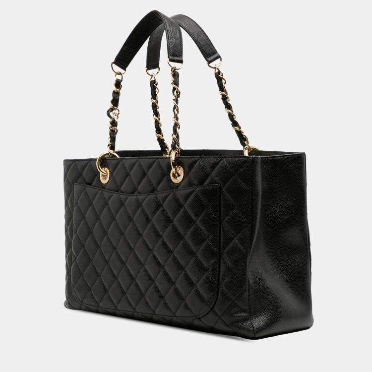 Pre Owned Chanel Black Caviar Grand Shopping Tote XL