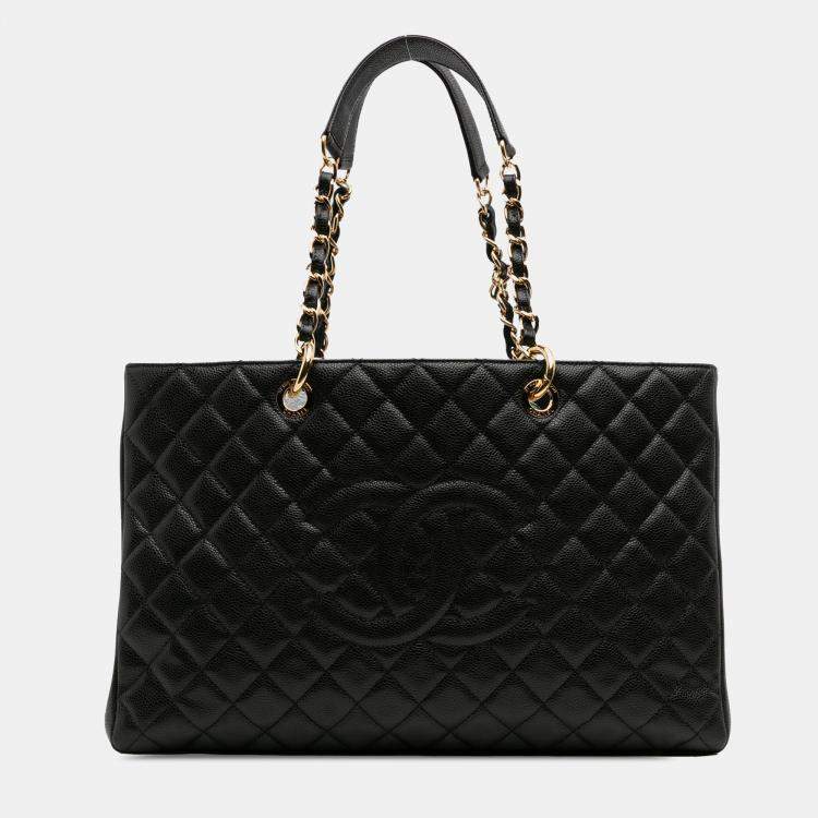 Pre Owned Chanel Black Caviar Grand Shopping Tote XL