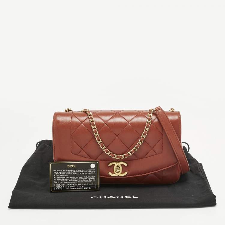 Pre Owned Chanel Brick Brown Quilted Leather Diana Flap Bag