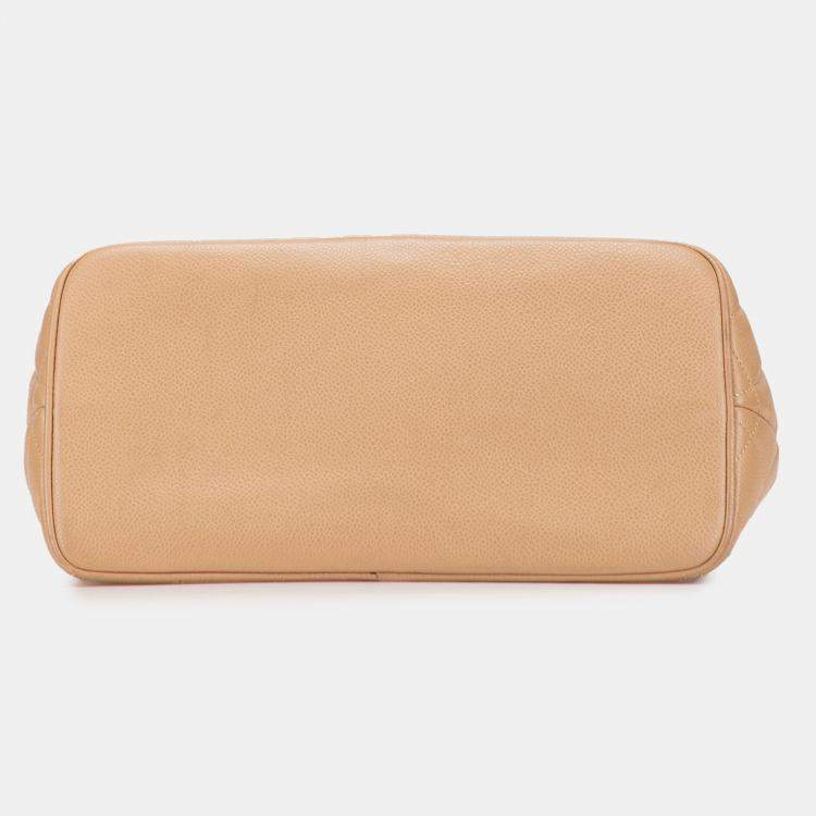 Pre Owned Chanel Beige Caviar Medallion Tote