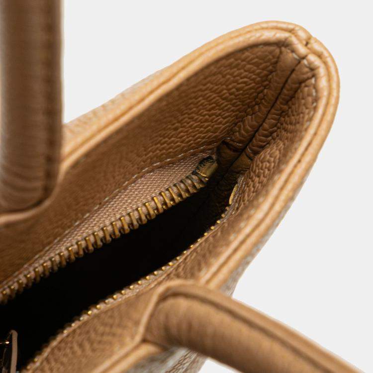 Pre Owned Chanel Beige Caviar Medallion Tote