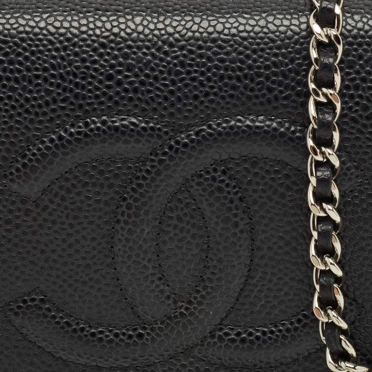 Pre Owned Chanel Black Caviar Leather CC WOC Bag